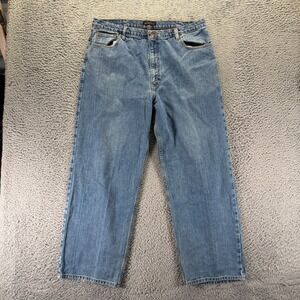 VTG Perry Ellis Jeans Mens 38x30 Blue Cotton Denim Straight Workwear Streetwear